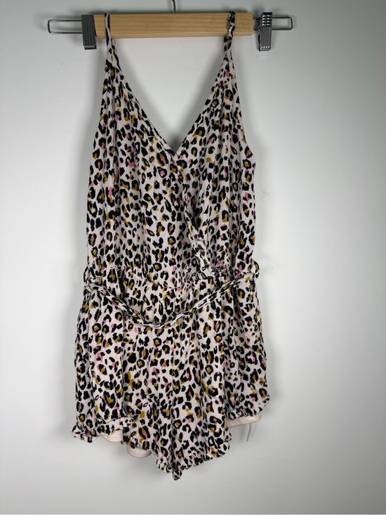 Mm Mm Mm Pants - Mm mm mm Leopard Print Romper with‎ Spaghetti Straps in Pink, Black & Tan
